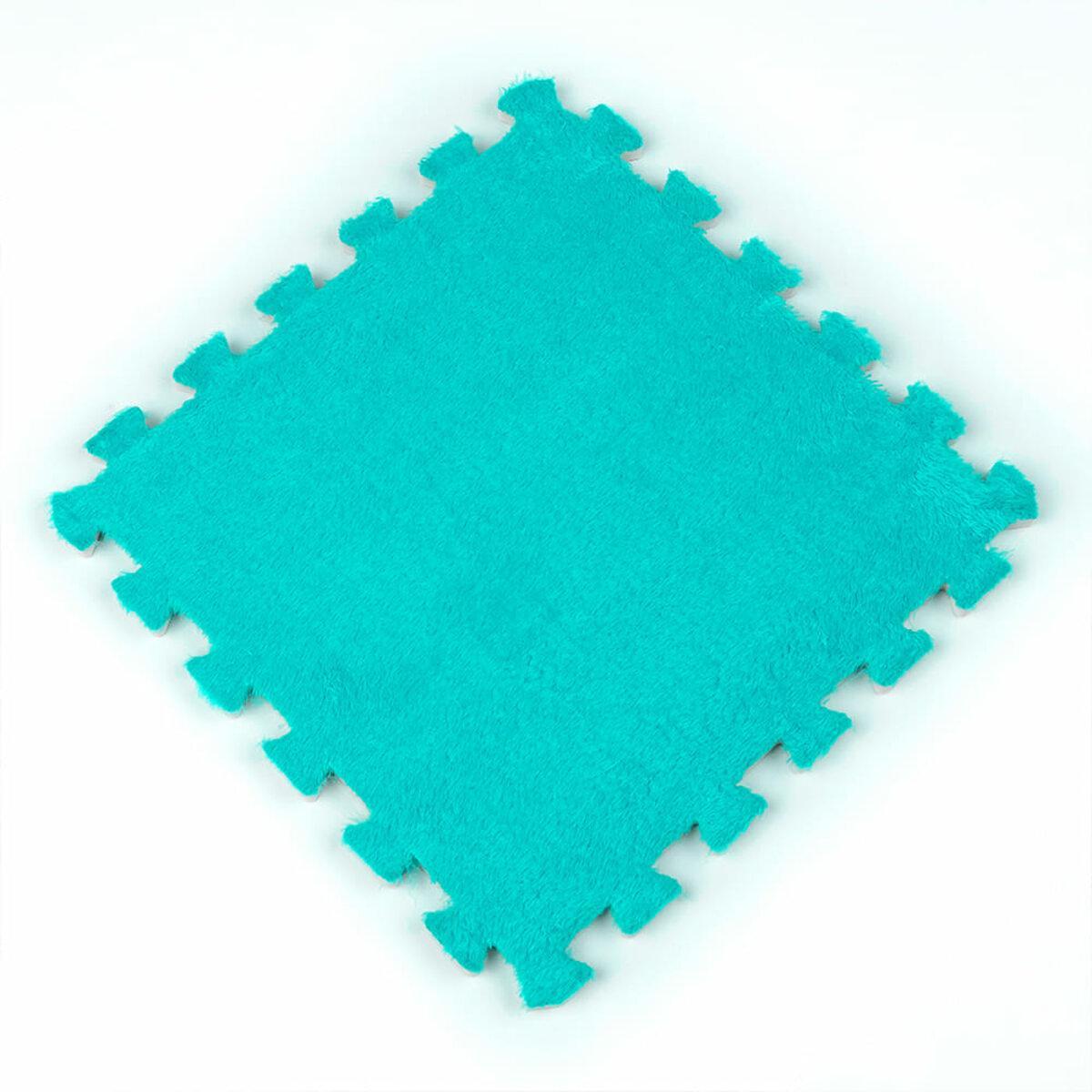 Плюшевий пазл підлоговий 300x300x10 мм EVA М'ятний м'який ворс для дітей, Пазл підлоговий М'ятний 300x300 10 мм EVA, фото 1