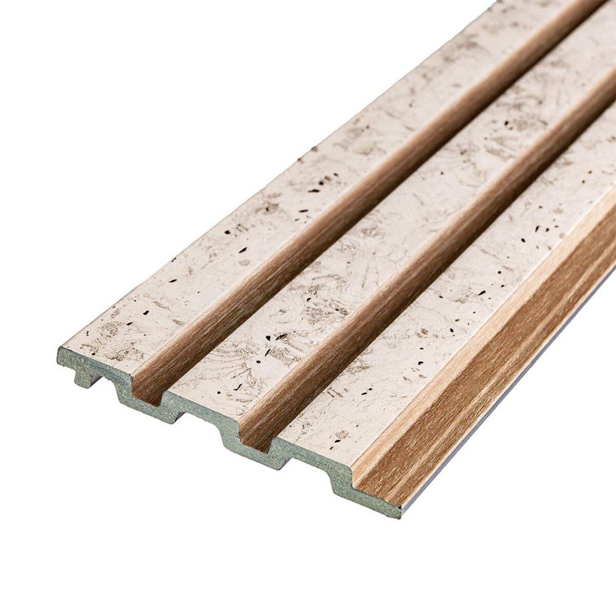 Рейка декоративна 120х2900х12 мм Полістирол Бежевий меланж, Стінова рейка із золотими домішками, фото 1
