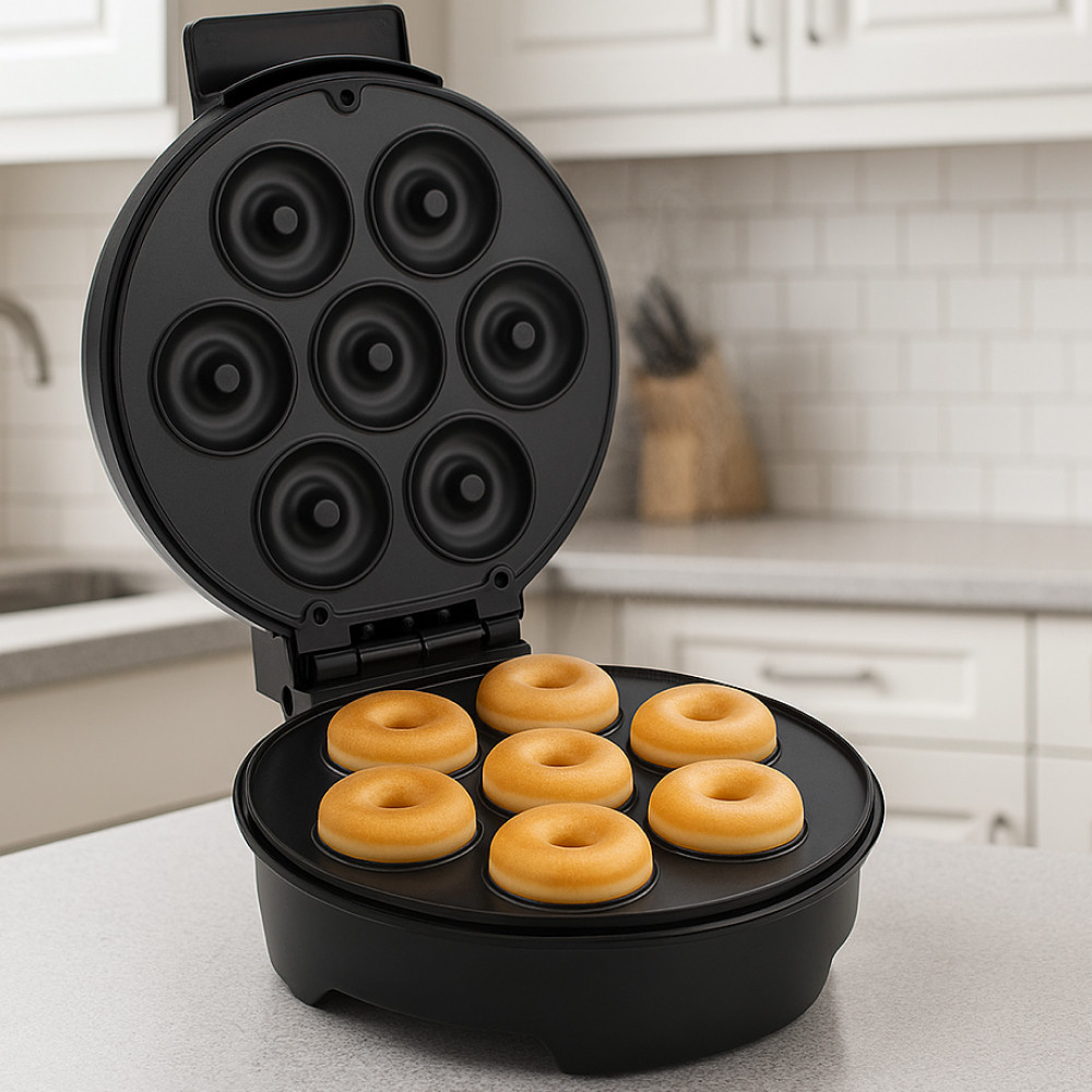 Апарат для приготування пончиків від мережі, 350W, 7 шт / Машинка для пончиків / Донат мейкер, фото 1