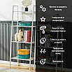 Стелаж металевий 60х26х60 см Білий збірний сітчасті полиці для дому, Етажерка для ванної 60х26х60 Білий, фото 4
