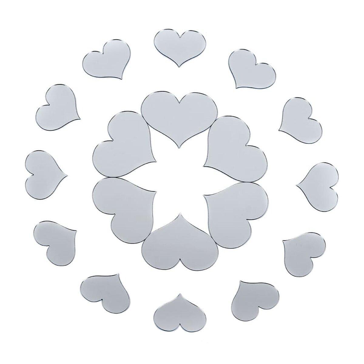 Дзеркальні самоклейні акрилові наклейки Срібло 18 шт. 105х85/70х55мм, Декоративні наклейки на стіну, фото 1