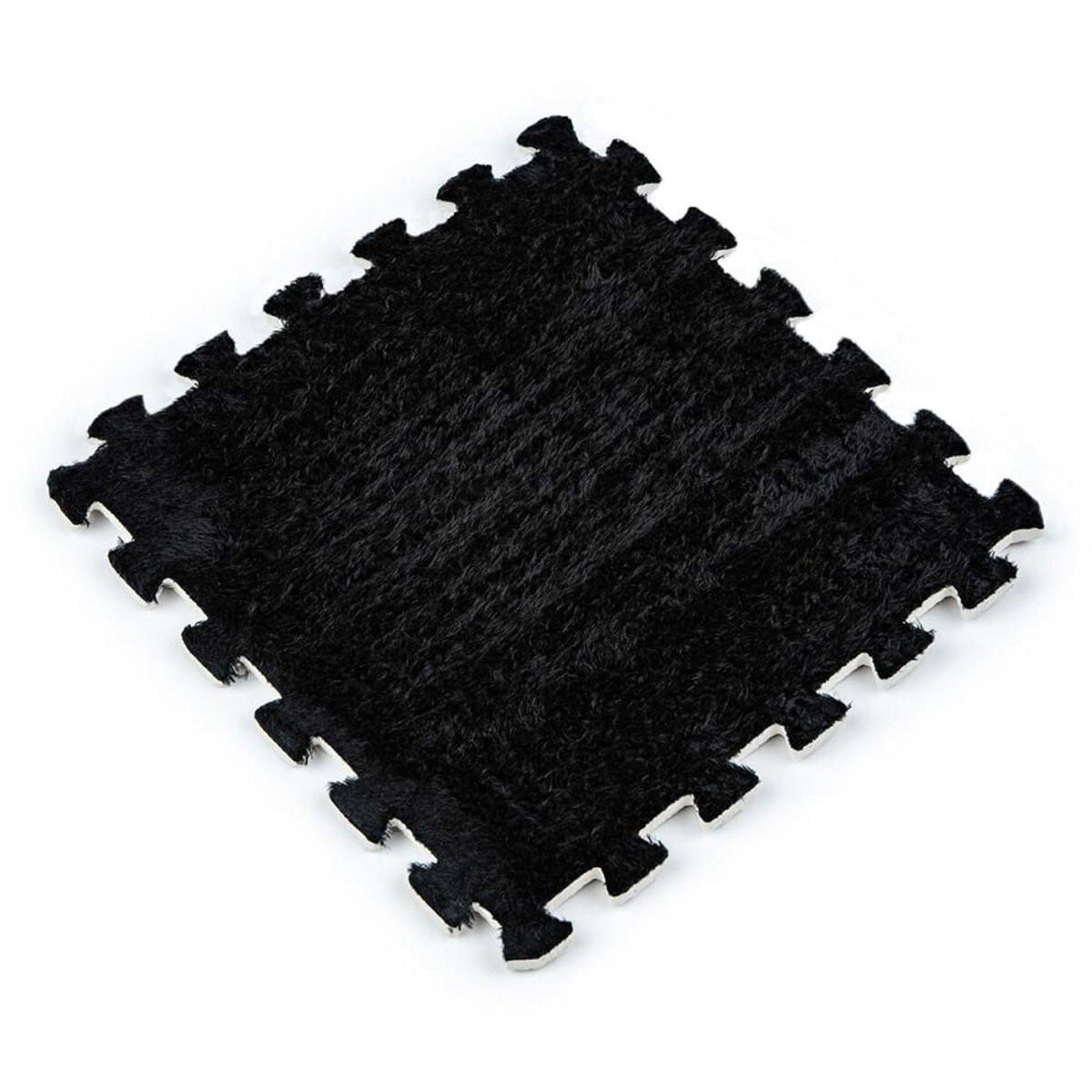 Плюшеві пазли модульні 300х300 мм EVA 10 мм ворс 3.5 мм Чорний, Підлогові пазли 1 шт 300х300 мм, фото 1