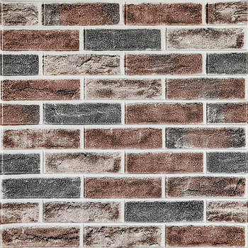 Самоклейна панель під цеглу 700x700x4 мм Жовтогарячий, Панелі під цеглу для внутрішніх робіт