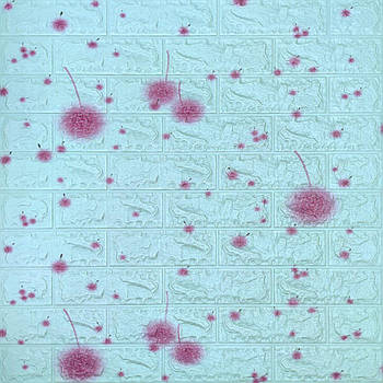 Самоклейна 3D панель 700х770х4мм Спінений поліпропілен Для ванної, Декоративні панелі Блакитні кульбаби