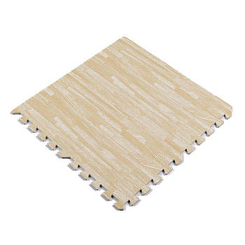 Модульне підлогове покриття пазл EVA 600x600x10 мм Пісочний, пазли підлогові під дерево для дитячої