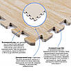 Модульне підлогове покриття пазл EVA 600x600x10 мм Пісочний, пазли підлогові під дерево для дитячої, фото 3