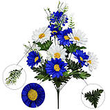 Штучні квіти букет ромашки Колор, 59см, фото 4