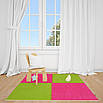 Плюшеві підлогові пазли 600х600мм 10 мм EVA м'який ворс теплоізоляція, Дитячий килимок Салатовий 0.36м2, фото 8