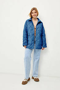 Куртка жіноча стьобана демісезонна синя MKRM4075-1