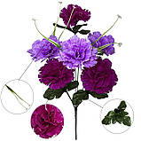 Штучні квіти букет гвоздики Подвійні, 43см, фото 4