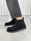 Черевики жіночі замшеві чорні демісезонні, фото 2