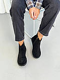 Черевики жіночі замшеві чорні демісезонні, фото 4