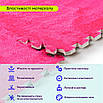 Підлогові плюшеві пазли 600х600 мм 10 мм EVA м'який теплий Рожевий, Килимок пазл для дитячої, фото 4