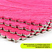 Підлогові плюшеві пазли 600х600 мм 10 мм EVA м'який теплий Рожевий, Килимок пазл для дитячої, фото 5