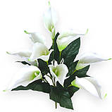 Штучні квіти букет кали латекс М 9 голів VIP, 58см, фото 5