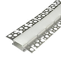 Профіль гнучкий алюмінієвий для led стрічки LS-106 під гіпсокартон з розсіювачем 3м (ціна 1м)