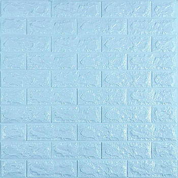 3D панелі 700x770x7 мм цегла спінений поліпропілен Блакитний для стін, Самоклейні панелі 700x770 мм лист