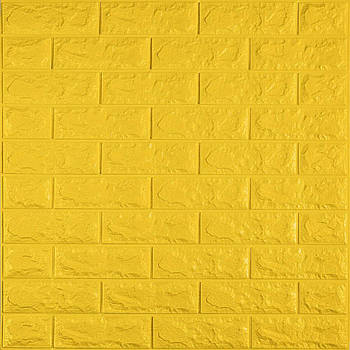 3D панель самоклейна 700x770 мм 7 мм цегла спінений поліпропілен, Панелі для стін 700x770 мм Жовтий