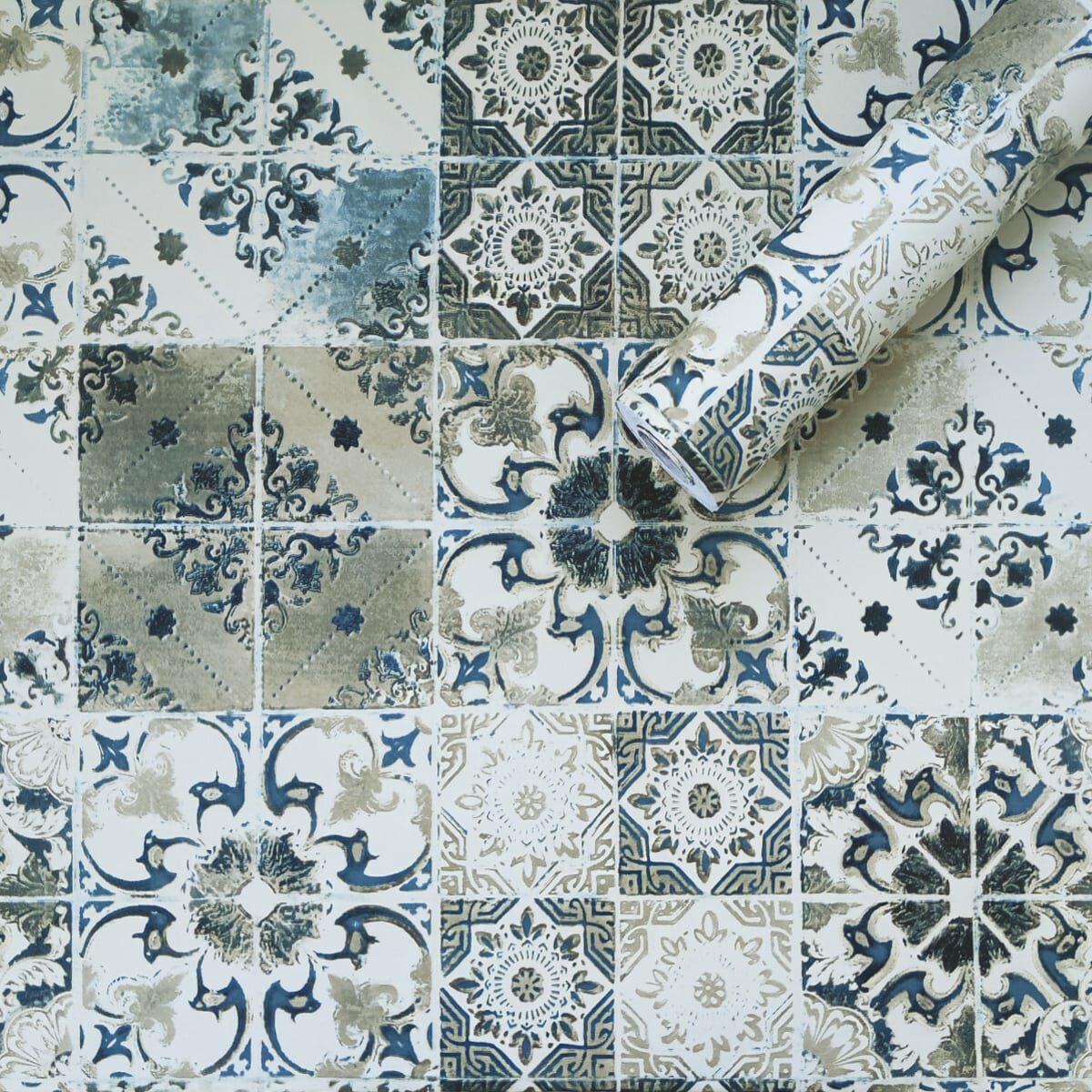 Самоклейна плівка 45 см х 10 м Оливковий орнамент матова, Плівка для меблів 45 см х 10 м ПВХ, фото 1