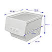 Контейнер для зберігання Поліпропілен 45.5х30х38 см Регульована кришка, Пластиковий контейнер Білий, фото 3