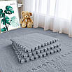 Плюшеві пазли модульне підлогове покриття 300х300 мм EVA 10 мм дитячий, Пол-пазл Світло-сірий 30х30 см, фото 8