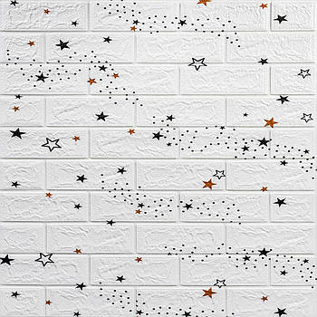 Декоративна панель 3D 700x770x5мм Біла цегла поліпропілен, Панелі для стін самоклейка вологостійкі