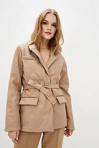 Жіноча куртка-піджак з екошкіри на підкладці RICA MARE MKRM3022-1