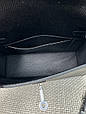 Стильна міні сумка з клапаном 19см срібна фурнітура А-801-19 Чорна, фото 6