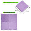 Підлоговий пазл плюшевий 300х300 мм EVA 10 мм м'який ворс Фіолетовий, Дитячий килимок антиковзний, фото 2