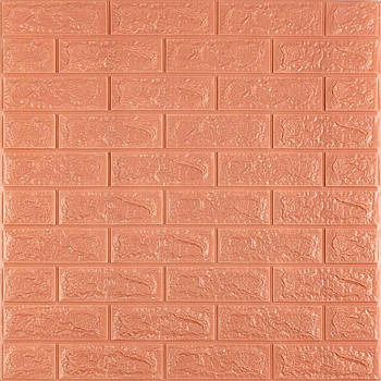 3D-панель Цегла 700х770х7мм Спінений поліпропілен Коричневий Лак ПП, самоклейна панель 700х770мм ПППЛК