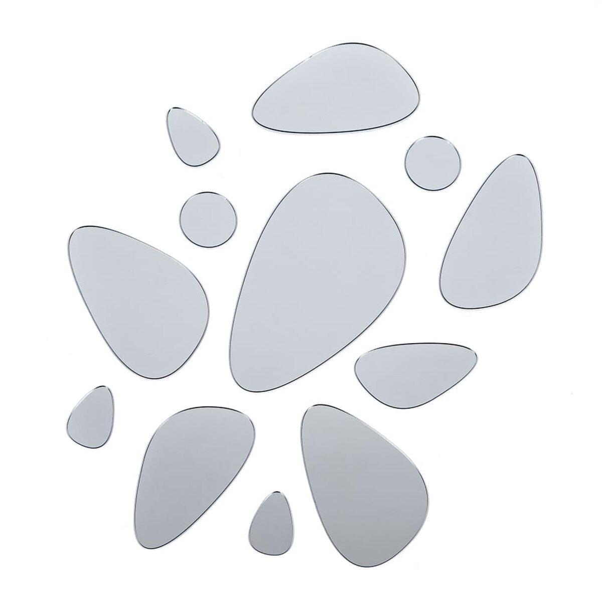 Дзеркальні наклейки акрилові самоклейні камінці 12 шт 1 мм Срібло, Наклейки на стіну 12 шт., фото 1