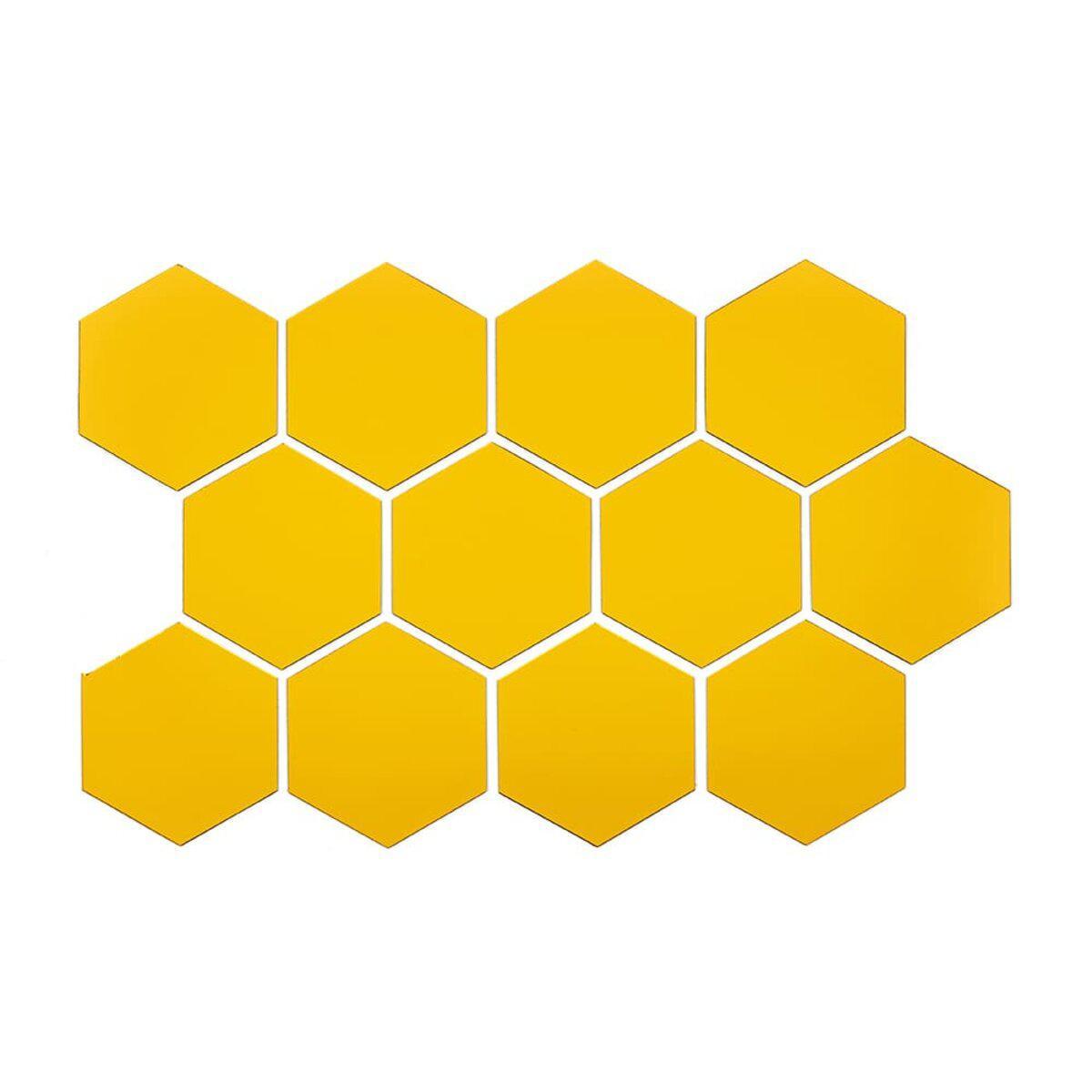 Дзеркальні наклейки самоклейні 85x95 мм 12 шт Акрил Золото, Акрилові наклейки 12 шт. на меблі, фото 1