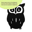 Акрилові дзеркальні наклейки Сова 210x150 мм 1 мм Чорна самоклейна, Наклейки на стіну 210x150 мм, фото 2