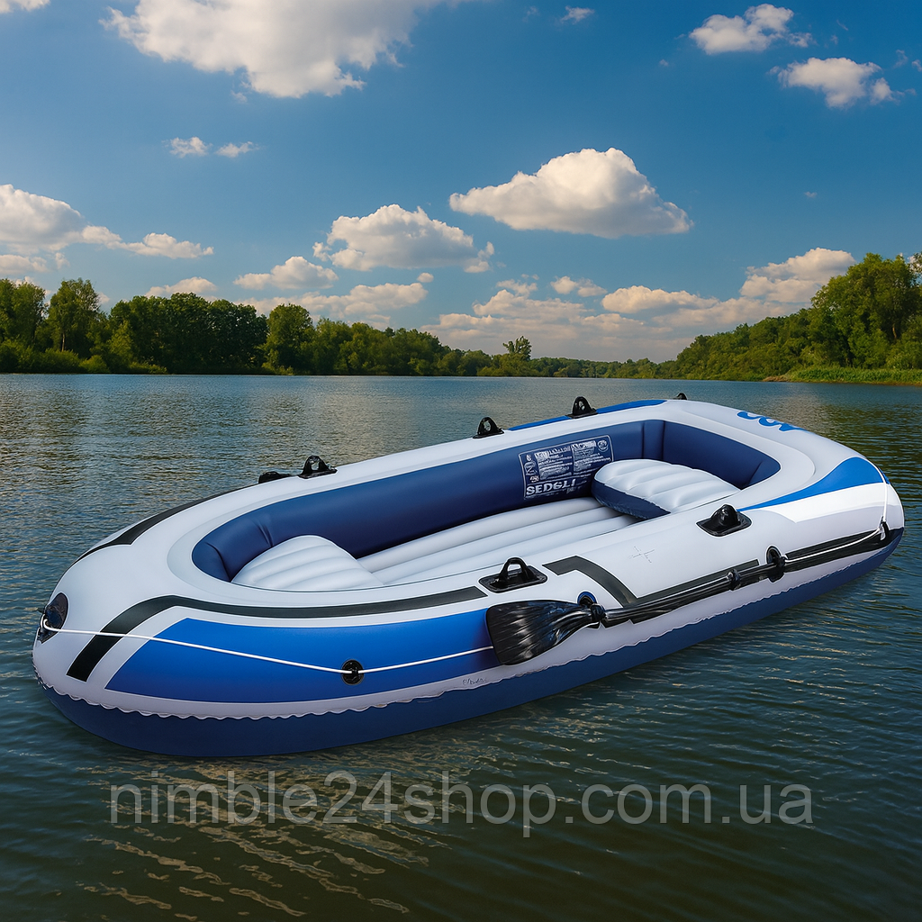 Надувний човен JR-2400 4-місний 264×145×41 см з насосом, веслами та 2 подушками