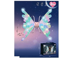 Світлодіодні крила феї-метелики, що рухаються з підсвіткою і мелодіями на ремінцях для дівчинки Wings of Fairy