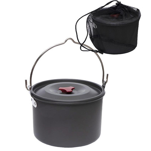 Кастрюля туристична 4л, похідний казанок, алюміній, для пальника, фото 1