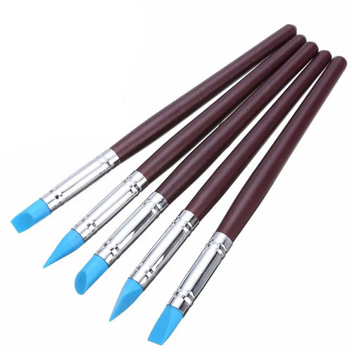 Набір пензлів силіконових 5шт для розтушування і моделювання, фото 1