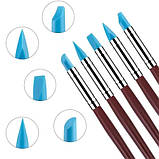 Набір пензлів силіконових 5шт для розтушування і моделювання, фото 5