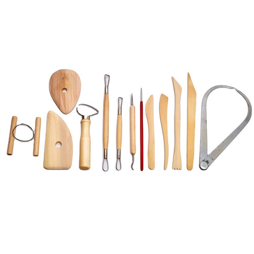 Набір інструментів для ліплення з полімерної глини, 13шт, дерево, фото 1