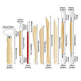 Набір інструментів для ліплення з полімерної глини, 13шт, дерево, фото 3