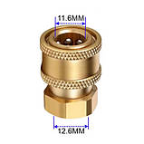 Фітинг БРС гідравлічний 1/4, ущільнювач STD, для мийок високого тиску, латунь, фото 2