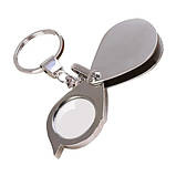 Скло збільшувальне 30x кишенькове міні лупа брелок, лінза акрил, фото 4