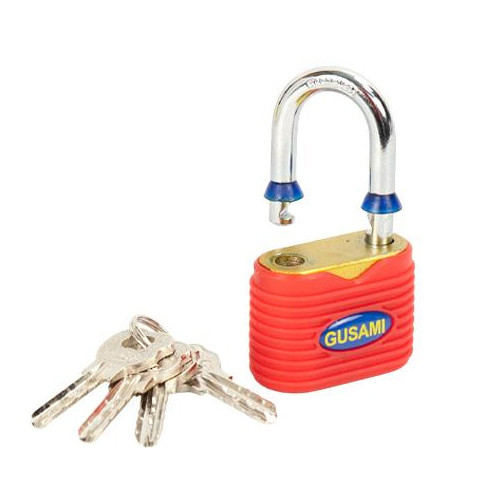 Замок навісний висячий 45мм, сталева дужка, 4 ключа, GUSAMI, фото 1
