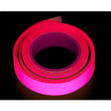 Стрічка люмінісцентна клейка 10мм x 3м, фосфорна, рожева, фото 3