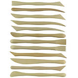 Набір лопаток стеків для ліплення з полімерної глини, 38шт, дерево, фото 4