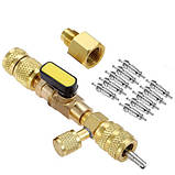 Вентиль для заміни золотників під тиском 1/4 і 5/16, 20 золотників, 10 ковпачків, фото 4