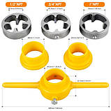 Набір сантехнічний ручний для нарізання різьби пластикових ППР труб 6речей, фото 5