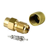 Фтористий перехідник з голковим клапаном типу Шредер, латунь, фото 4