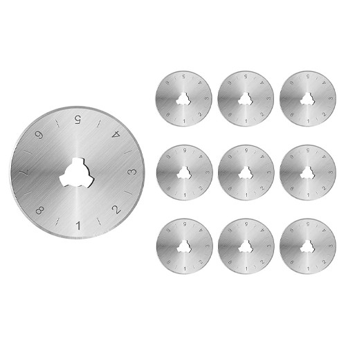 Лезо запасне 28мм для роликового ножа, печворка, 10шт в кейсі, фото 1