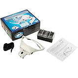 Окуляри збільшувальні, лупа налобна з LED підсвіткою, 5 лінз 1x-3.5x 9892B1, фото 5